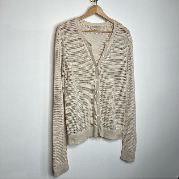 LOFT Cream Metallic Knit Cardigan - Picture 7 of 7